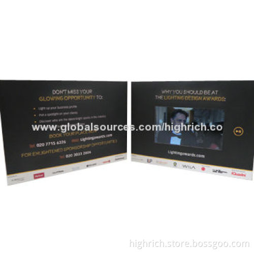 4.3-inch LCD Screen Video Brochure Greeting Card, Customized Designs Welcomed